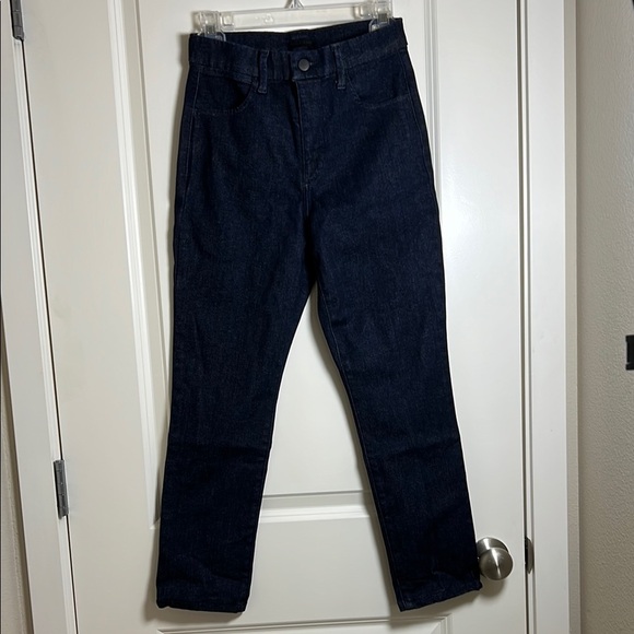 Uniqlo Skinny Straight High Waisted Dark Denim Jeans 25x30 - Picture 3 of 8